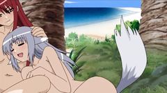 Adorable hentai girls with superb boobs have fun on the beach