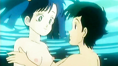 Naked brunette teen watching erotic dreams in hentai toon