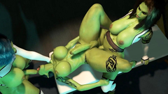 Threesome With Three Horny Shemale Space Orcs