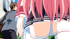 Hot pink-haired hentai schoolgirl drilled from behind