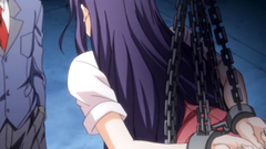 Bondaged schoolgirl hooked up on the chains