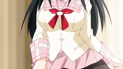 Long-legged black-haired cutie in nice hentai cartoon