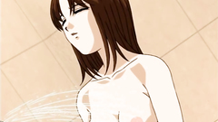Naked anime babe with hot body takes shower totally naked