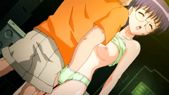 He puts his hand under her tiny panties - anime toon