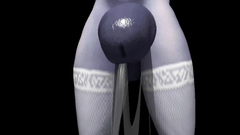 3D babe wih big tits has big penis too