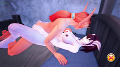 Fantasy female girls with big cocks in 3d cartoon