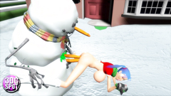 Horny snowman bangs naked slutty 3d babe