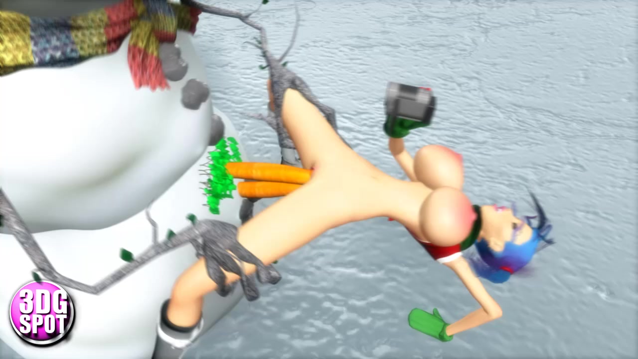 Horny snowman bangs naked slutty 3d babe