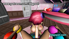 3D cartoon babe with round tits in POV video