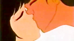 Little love story of romantic teens in anime toon