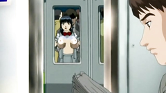 Handsome anime schoolgirl gets molested and groped in train