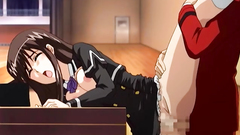 Sexy anime redhead schoolgirl fucks at school
