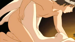 Naked couple has sexual fun together in anime toon