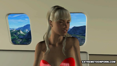 Tanned chick gets fucked by the weird dude in the plane