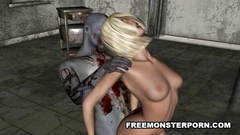 Sexy 3d babe gets hardcore fucked by evil monster