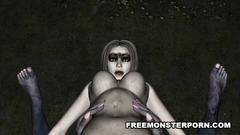 Bloody monster fucks naked 3d girl in porn cartoon