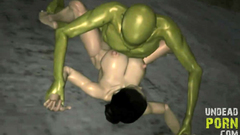 Undead creature bangs naked 3d girl in brutal sex video