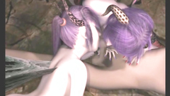 3D animation badgirls threesome sex