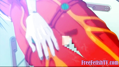 3D Loli Evangelion in Hot Red Latex Suit