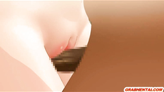 Blindfold 3D animation hard poking from behind