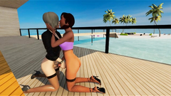 Lesbian Tgirls in 3D Sex Game