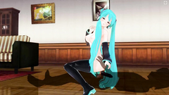 3D HENTAI Hatsune Miku rides your cock reverse cowgirl